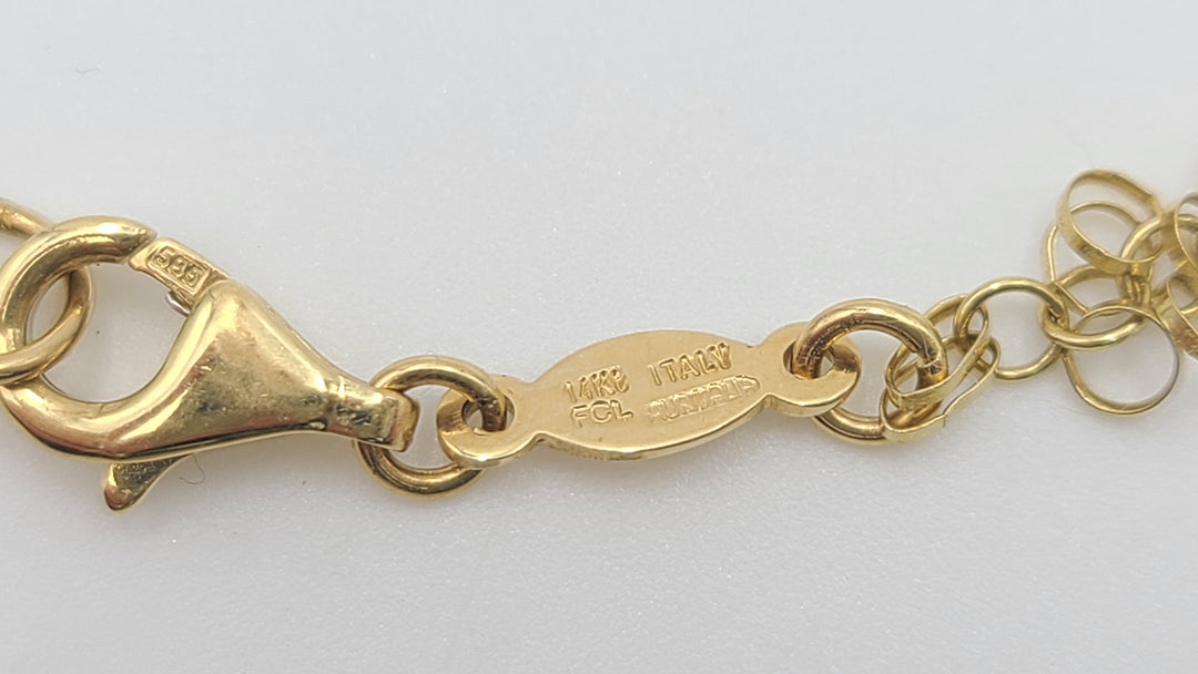 m687 Beautiful Ladies 14kt Yellow and White Gold 17" Necklace