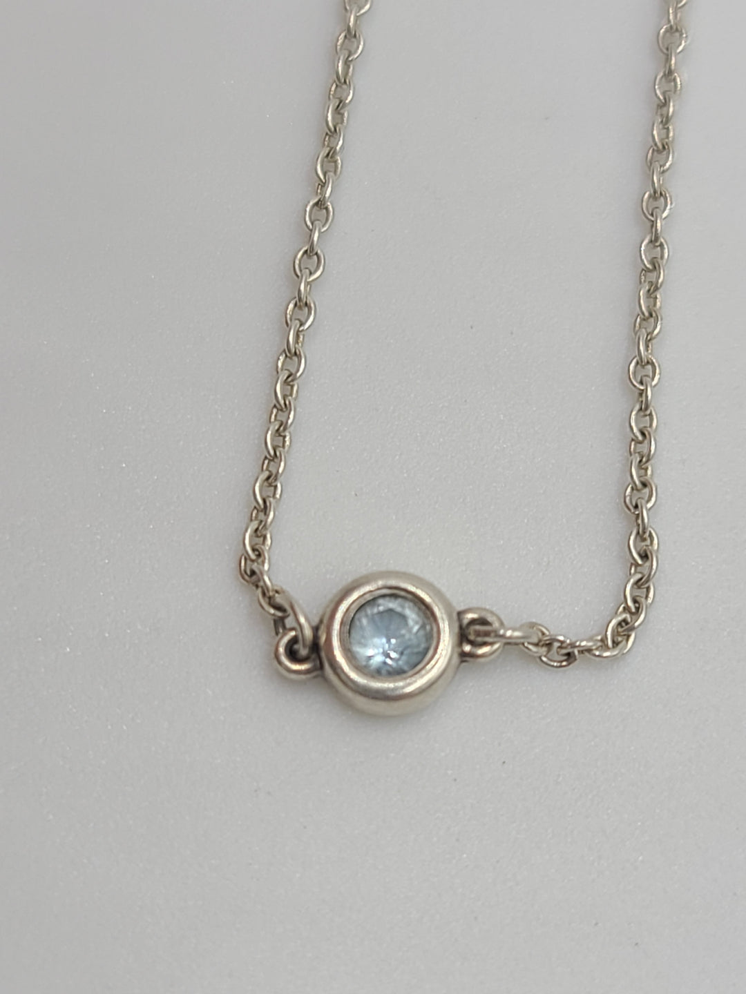 k664 Stylish Ladies Sterling Silver Tiffany & Co Blue Topaz Elsa Peretti 8" Bracelet