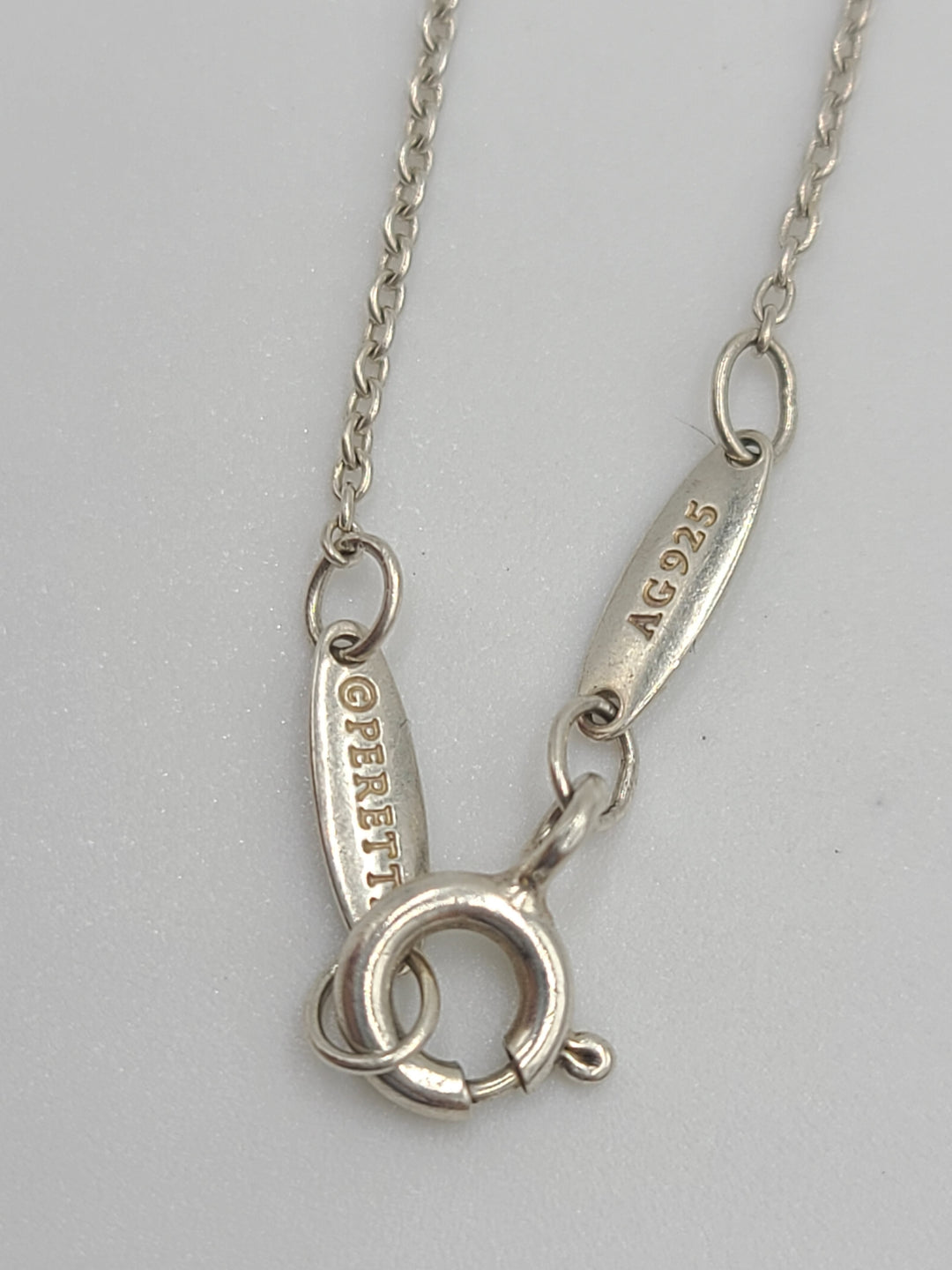 k664 Stylish Ladies Sterling Silver Tiffany & Co Blue Topaz Elsa Peretti 8" Bracelet