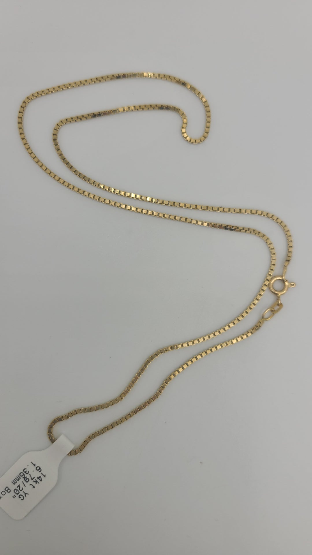 k974 Heavy Unisex 14kt Yellow Gold 1.38mm 20" Box Necklace