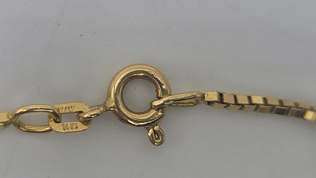 k974 Heavy Unisex 14kt Yellow Gold 1.38mm 20" Box Necklace