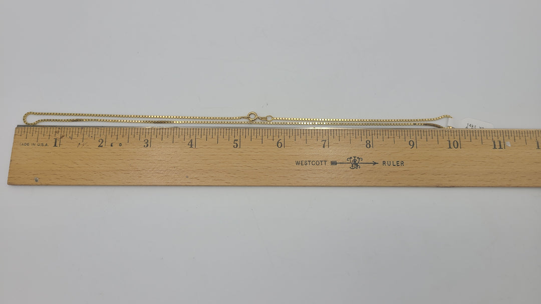 k974 Heavy Unisex 14kt Yellow Gold 1.38mm 20" Box Necklace