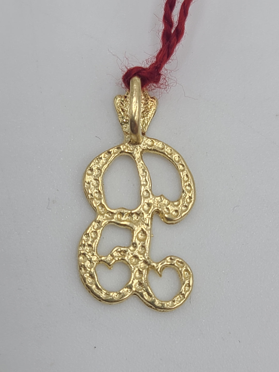 k786 Simple Unisex 14kt Yellow Gold Diamond Cut "B" Pendant Charm