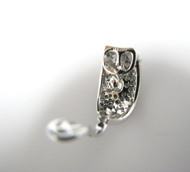 c907 Vintage 14k White Gold Pierced Earrings with Diamonds