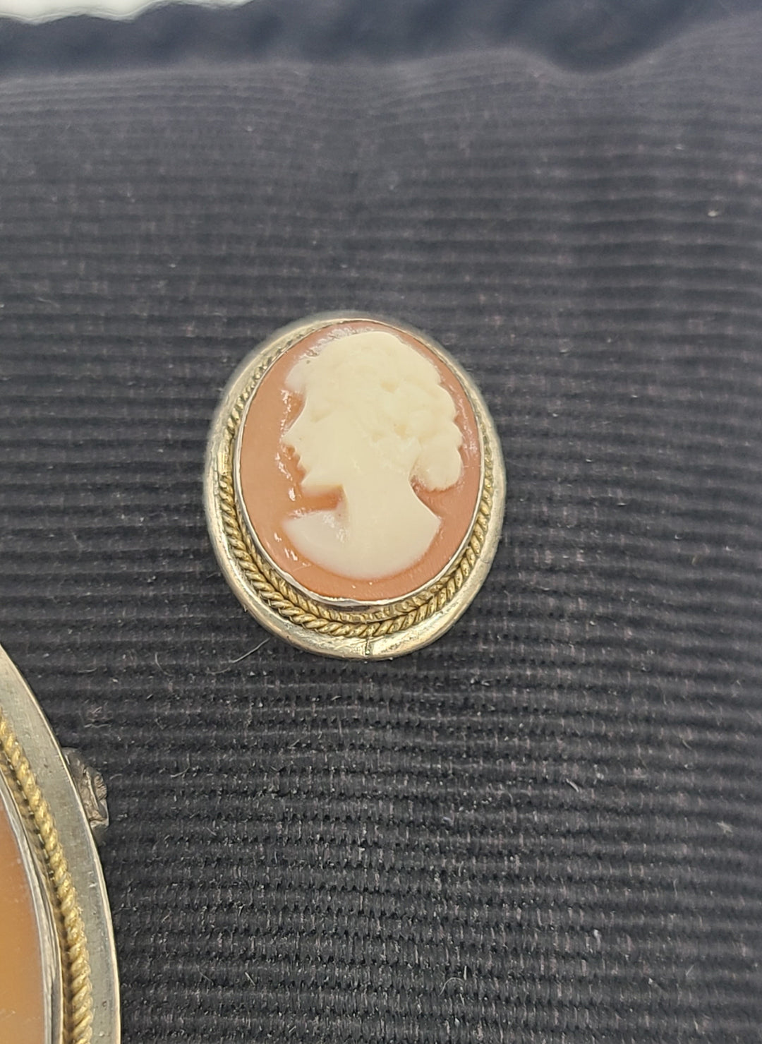 m673 Sterling Silver Cameo Earrings and Pendant Set