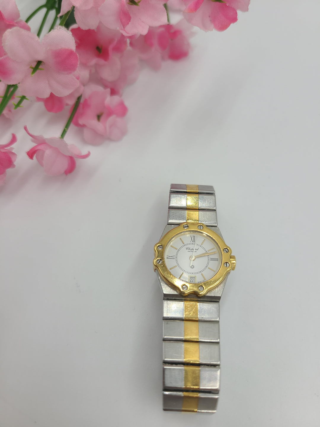 k714 Lovely Ladies Chopard Two-Tone 18kt and Stainless-Steel Quartz Wristwatch