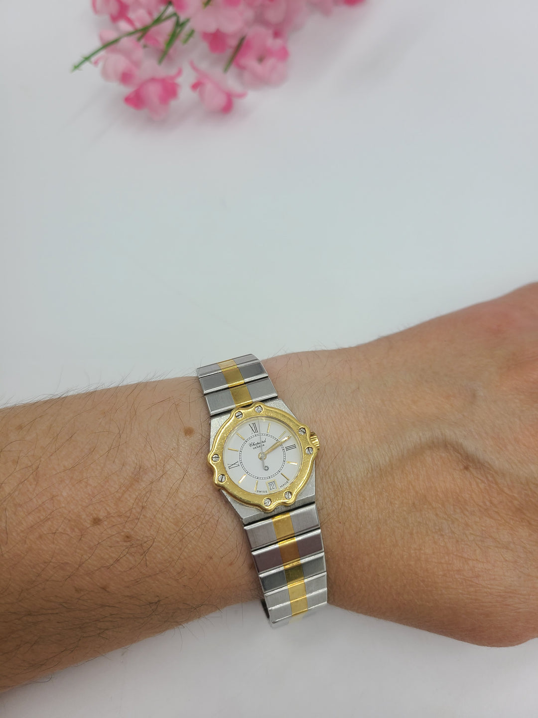 k714 Lovely Ladies Chopard Two-Tone 18kt and Stainless-Steel Quartz Wristwatch