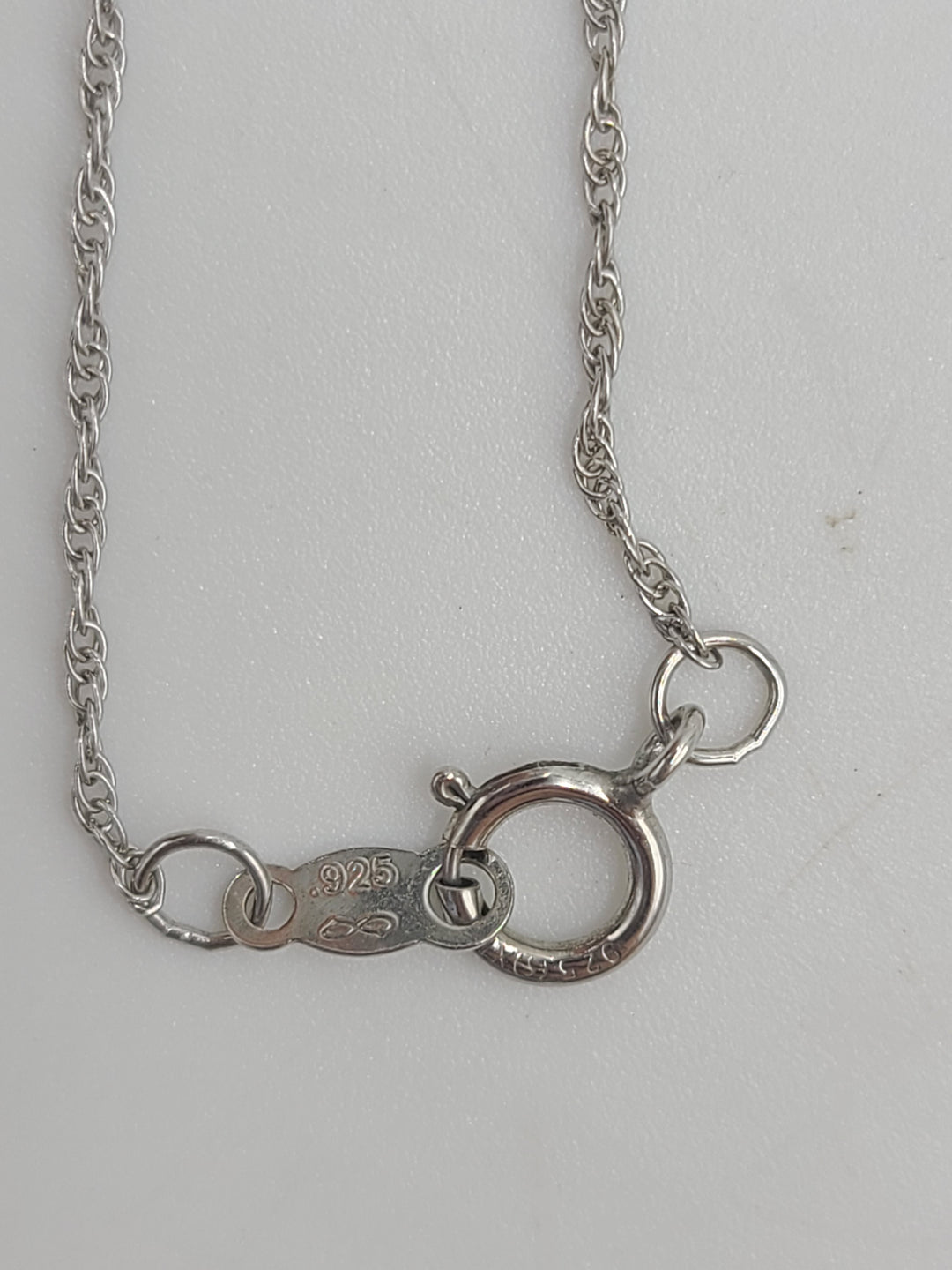 k656 Lovely Ladies Sterling Silver Citrine and Cubic Zirconia Pendant 18" Link Chain