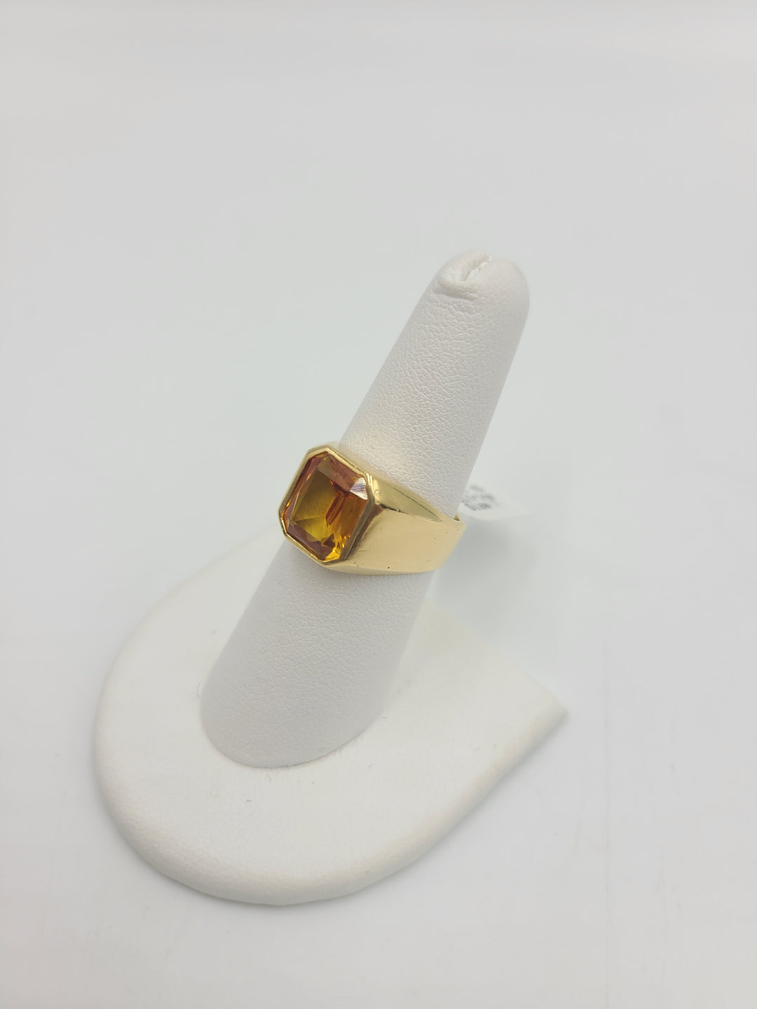 k795 Stylish Men's 14kt Yellow Gold Citrine Ring