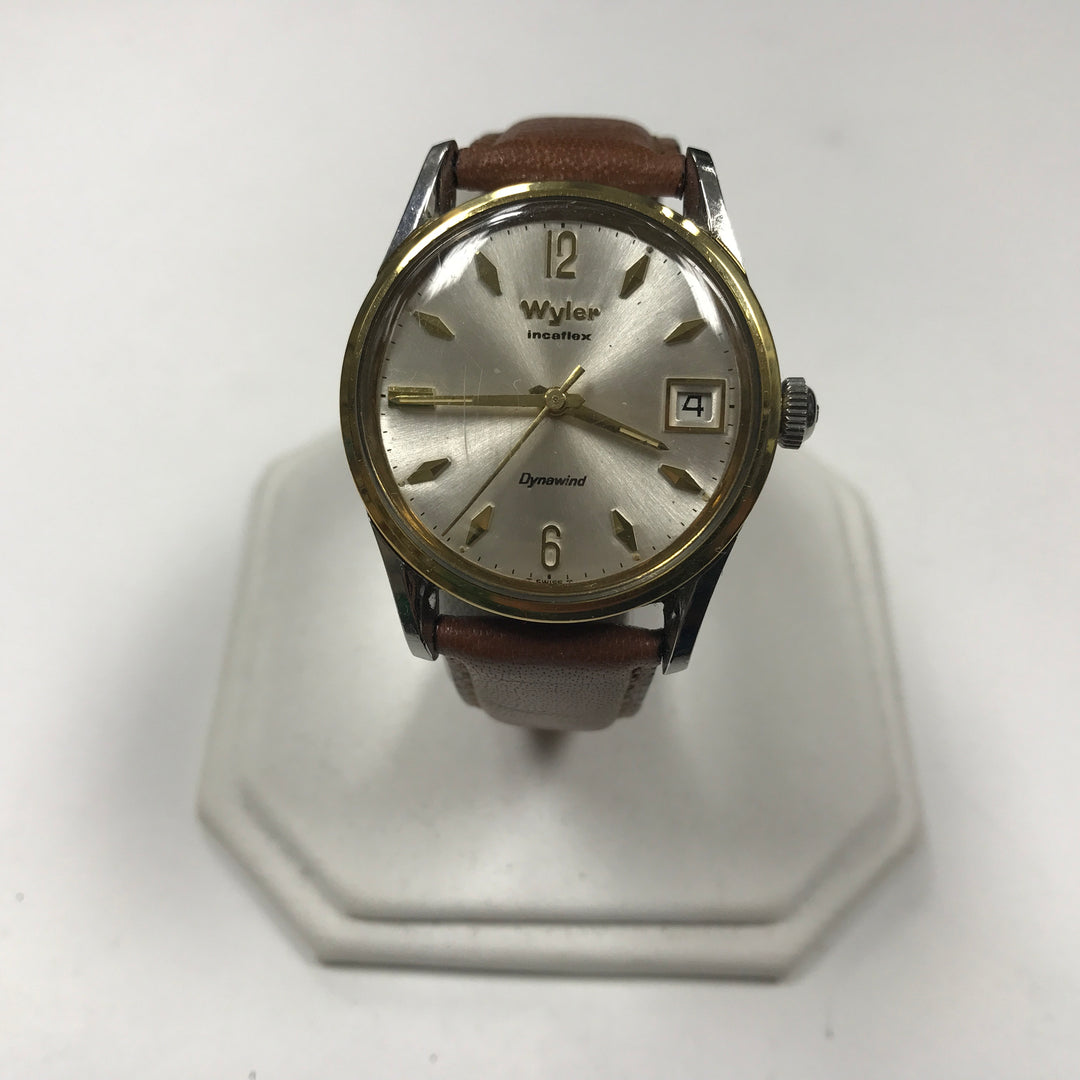 d345 Vintage Wyler Incaflex Swiss Dynawind Automatic Stainless Men's Wrist Watch