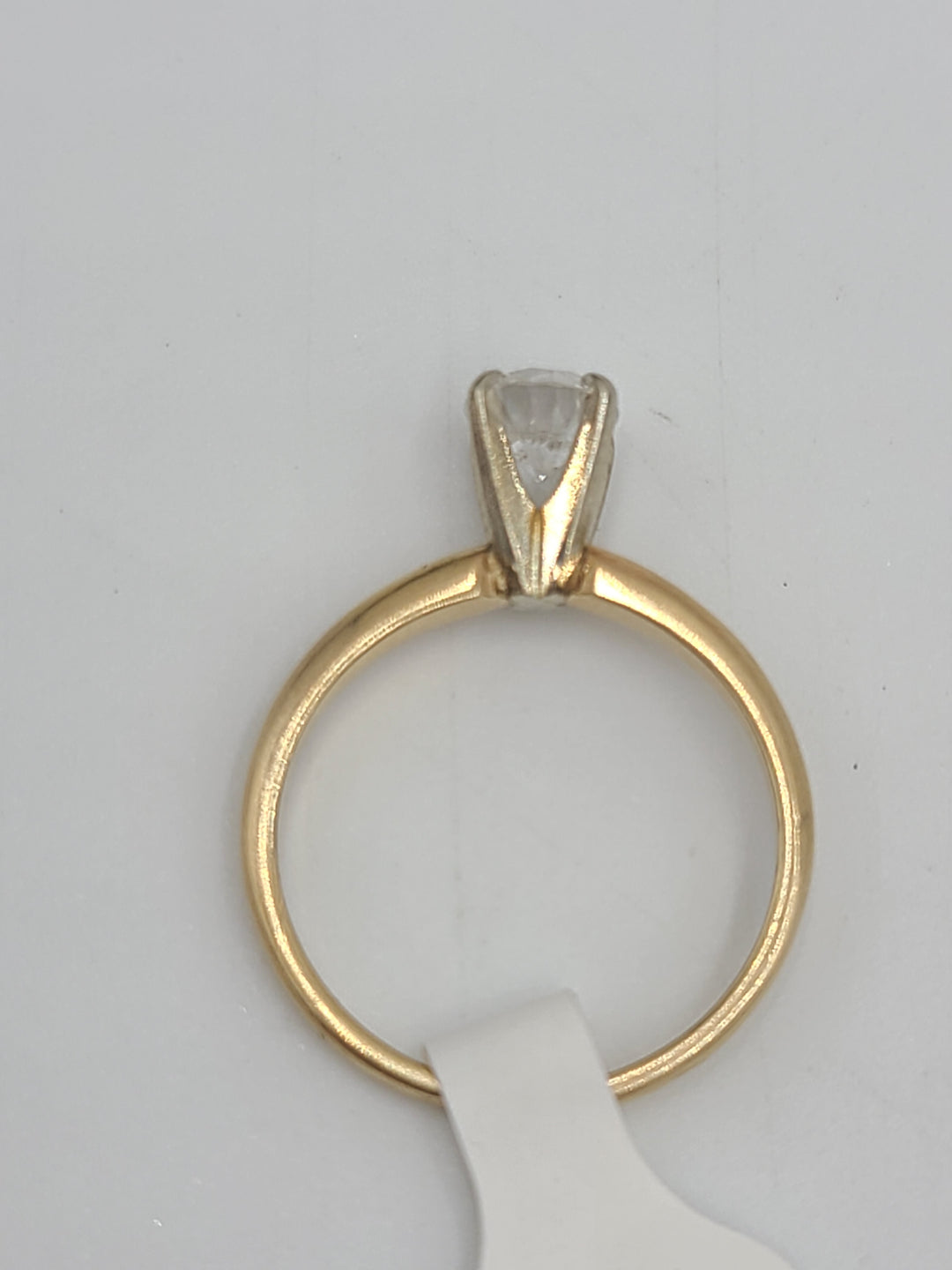 k782 Simple Ladies 14kt Yellow Gold .52cts Solitaire Diamond Engagement Ring