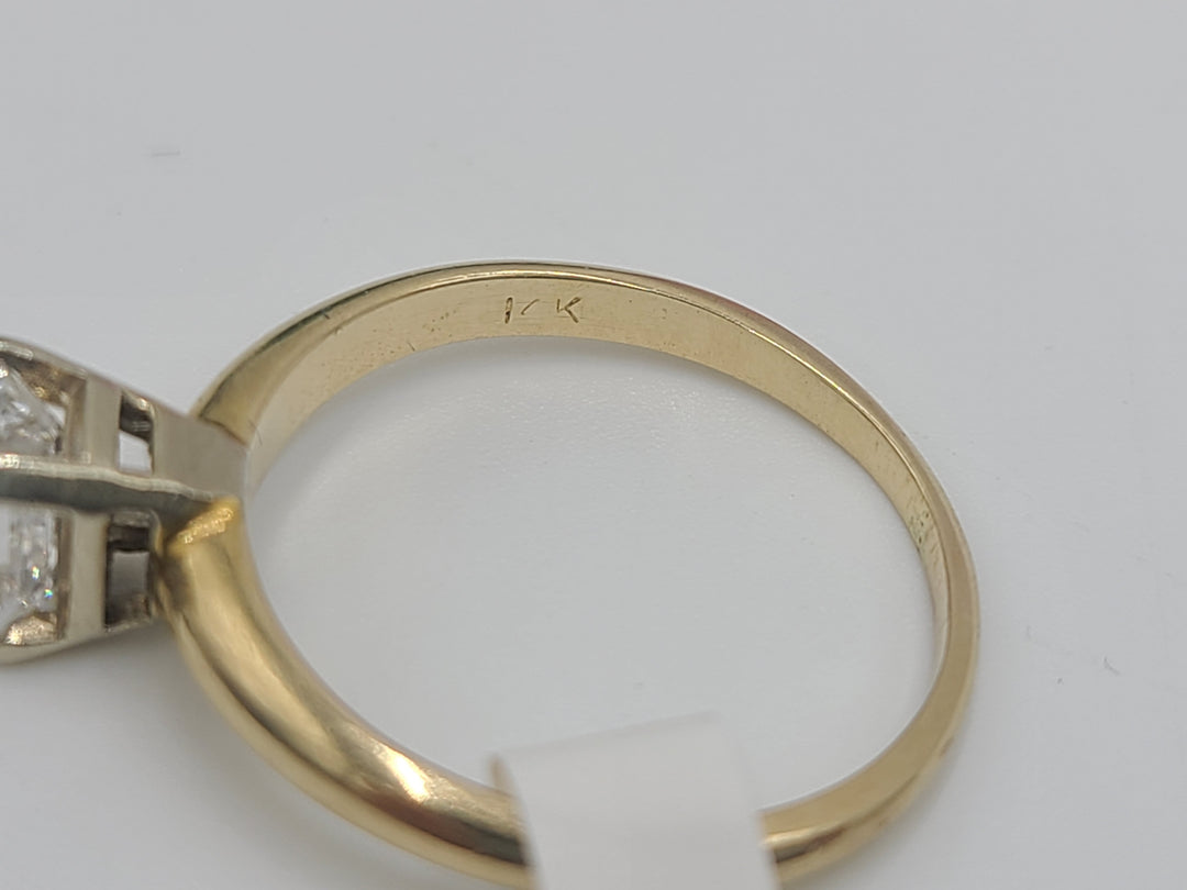 k777 Vintage 14kt Yellow Gold .50cts Emerald Cut Diamond Engagement Ring