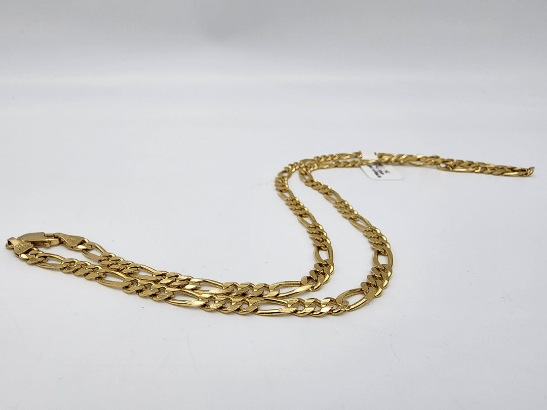 m711 Solid 20" 14kt Yellow Gold Unisex Figaro Necklace
