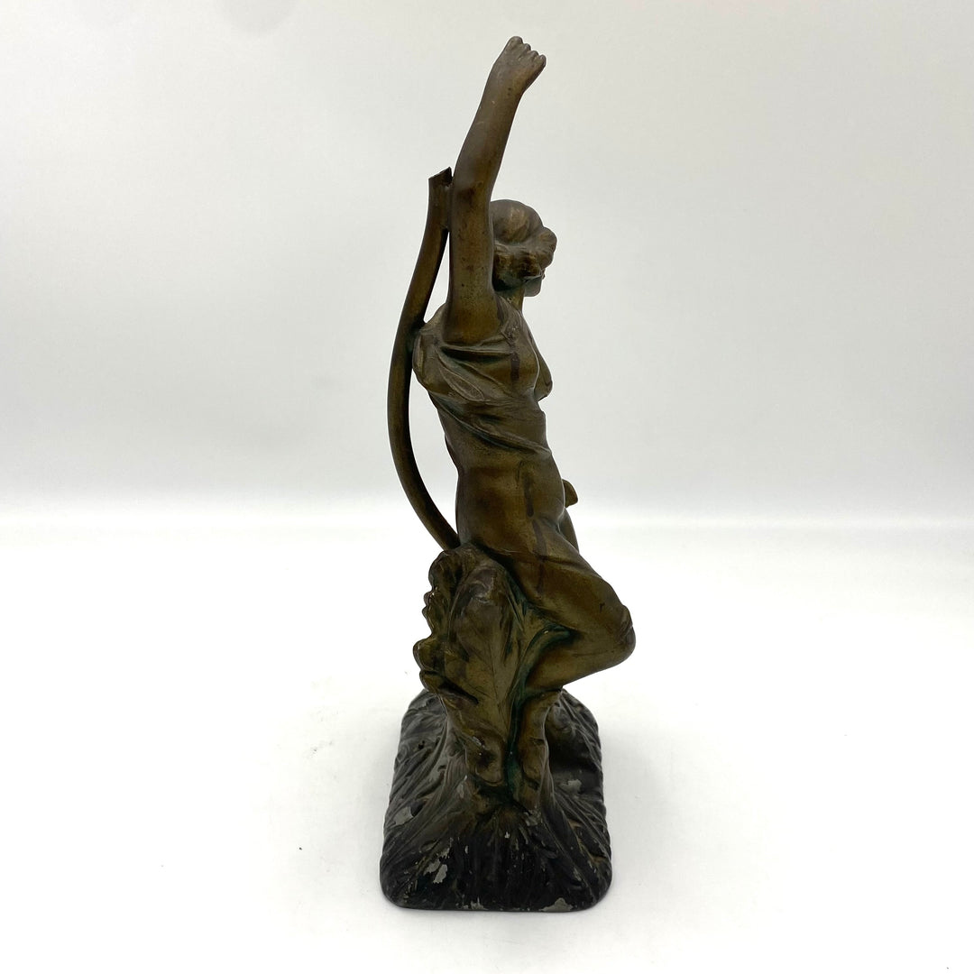 g181 Antique 1920s Art Nouveau figural lamp clock manufactured by Schadow & Son