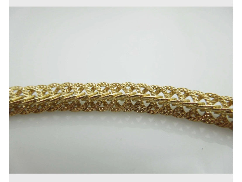 g676 Gorgeous Ladies 18kt Yellow Gold 17.5" Circular Braided Link Necklace