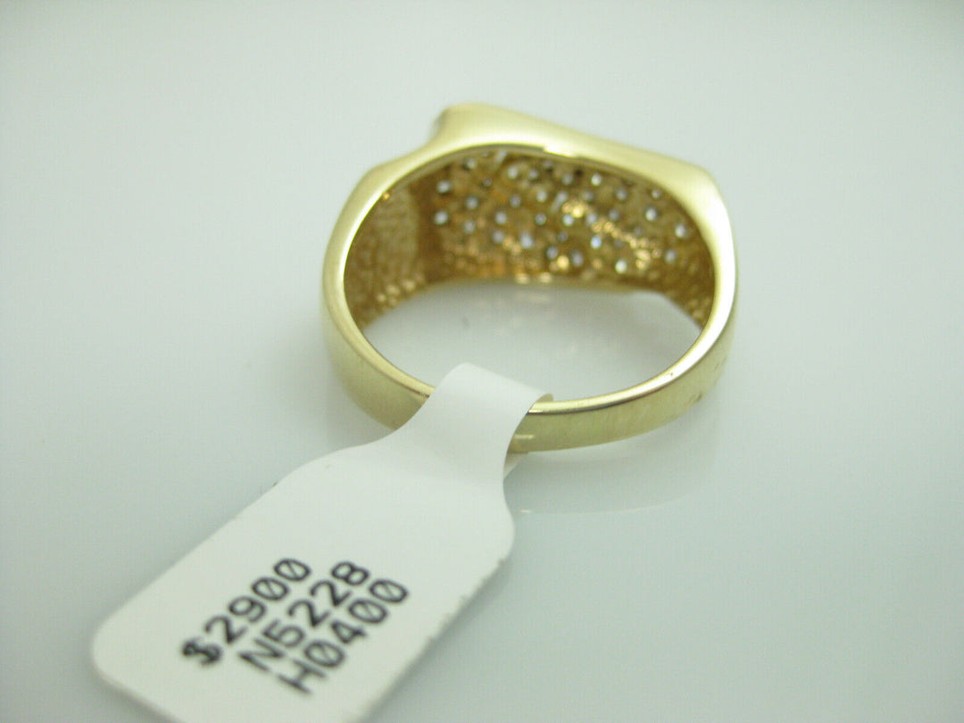 g268 Stunning 14kt Yellow Gold and Diamonds Men's Ring Size 11.5