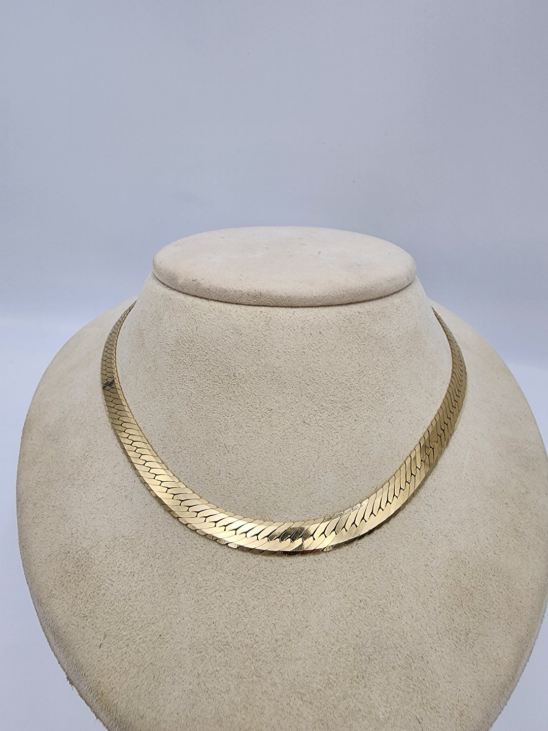 m714 Heavy Unisex 14kt Yellow Gold Herringbone Necklace