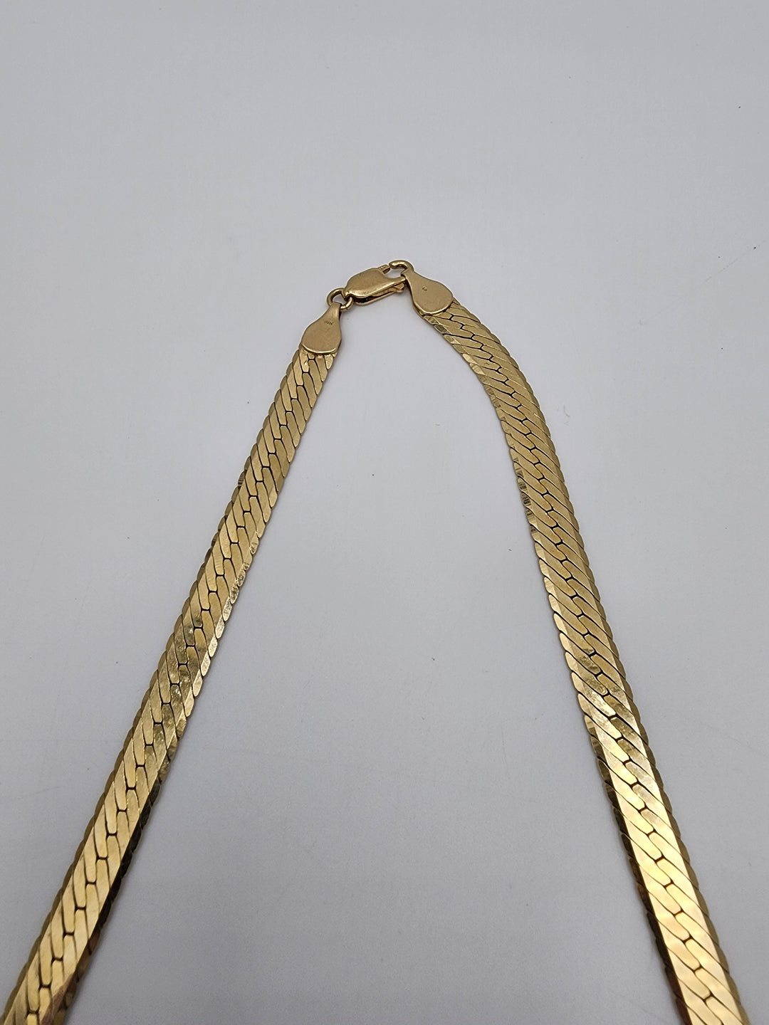 m714 Heavy Unisex 14kt Yellow Gold Herringbone Necklace