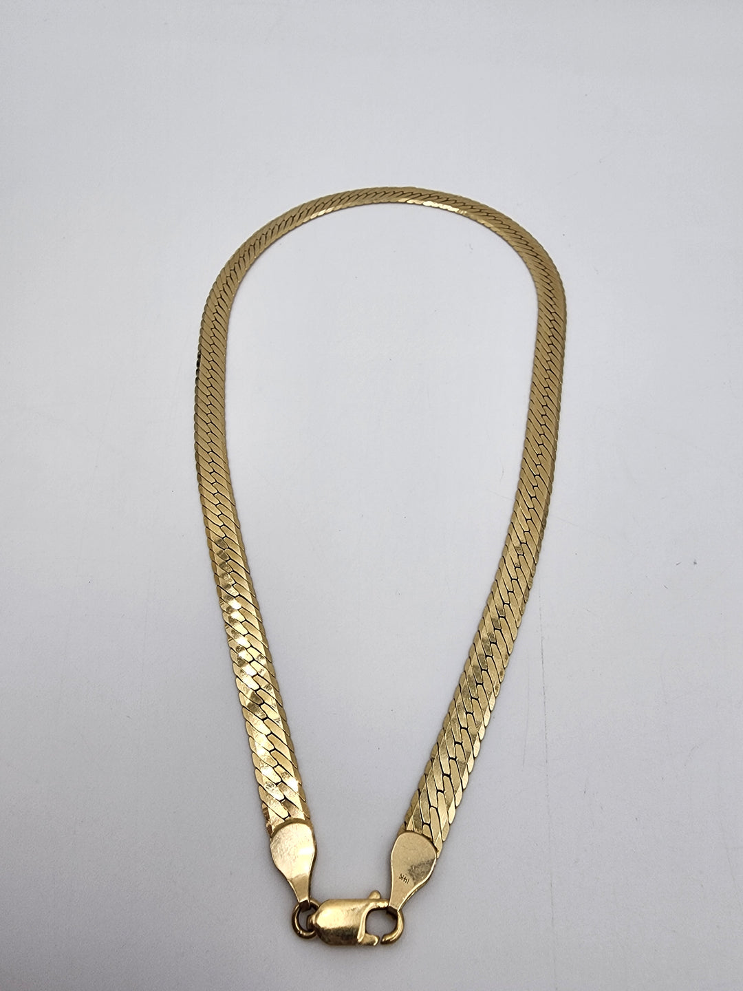 m714 Heavy Unisex 14kt Yellow Gold Herringbone Necklace