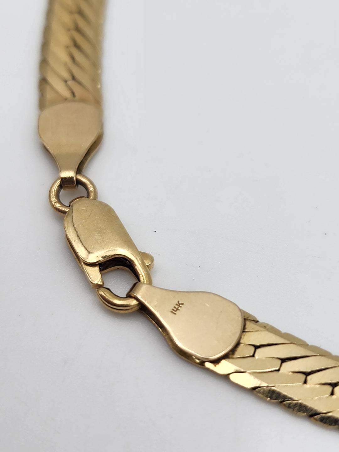 m714 Heavy Unisex 14kt Yellow Gold Herringbone Necklace