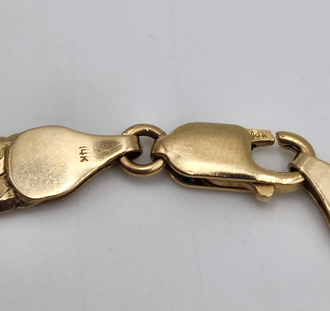 m714 Heavy Unisex 14kt Yellow Gold Herringbone Necklace