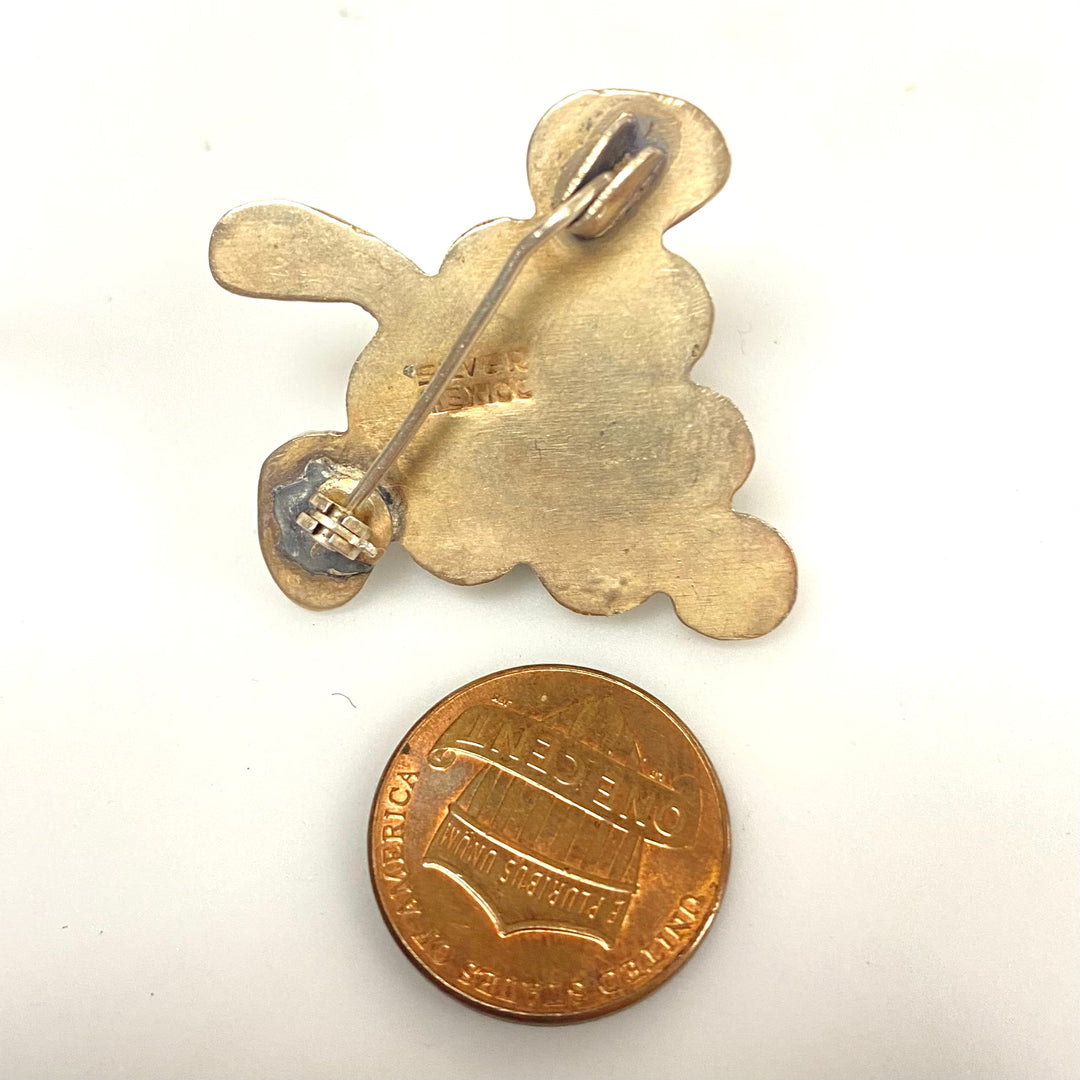 k572 Vintage Sterling Silver Bunch of Grapes Pendant Brooch Pins set of 2