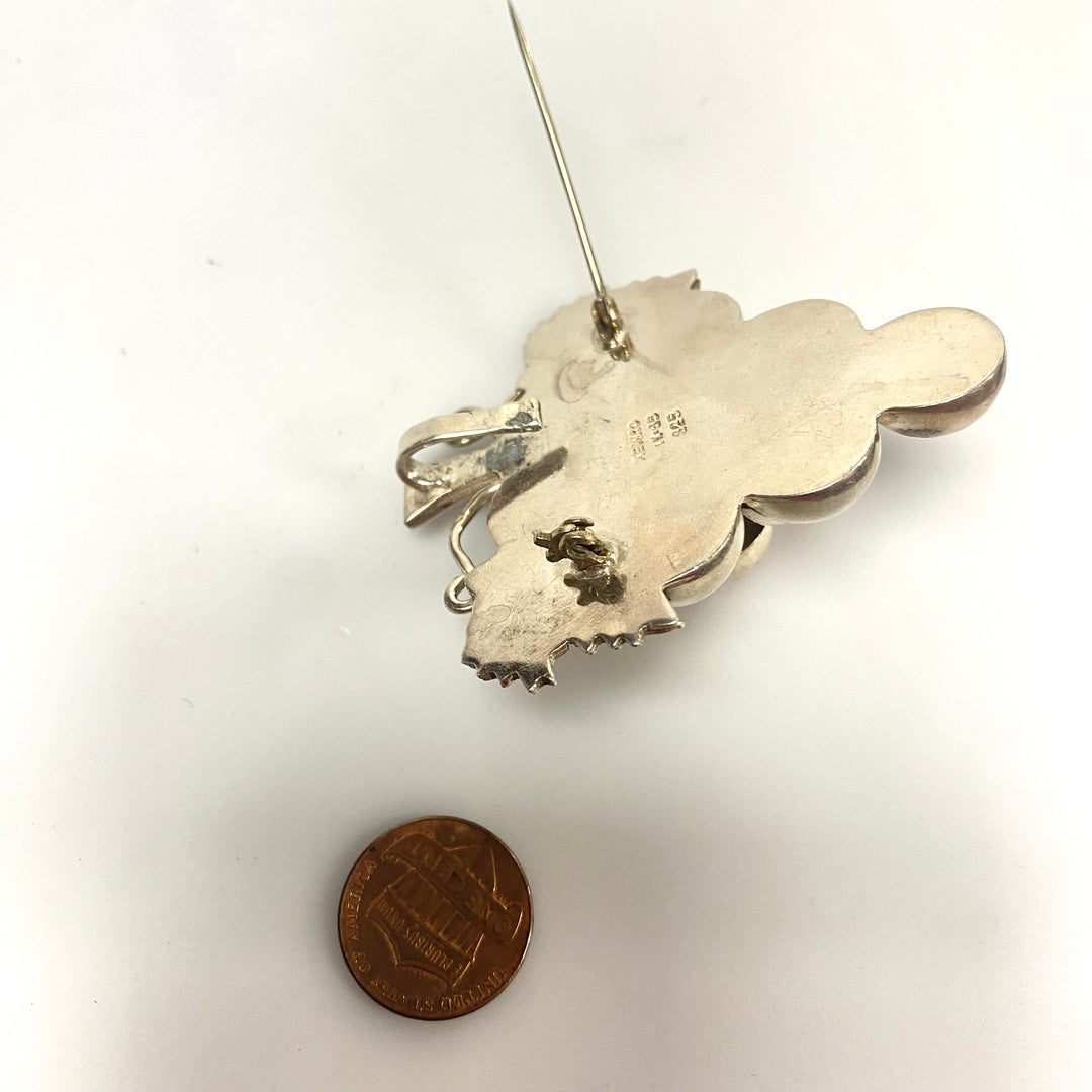 k572 Vintage Sterling Silver Bunch of Grapes Pendant Brooch Pins set of 2