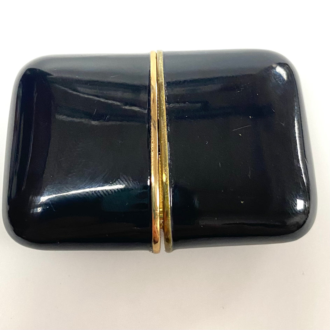 m732 Vintage Rensie Japanese Lacquer Pagoda Scene Shockproof Travel Purse Clock
