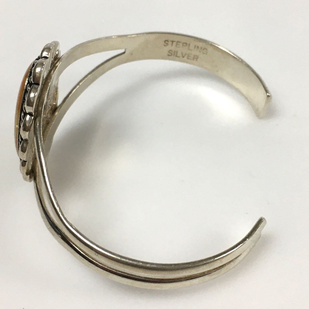 m744 Vintage Carolyn Pollack Relios Mosaic Sunrise Sterling Silver Cuff Bracelet