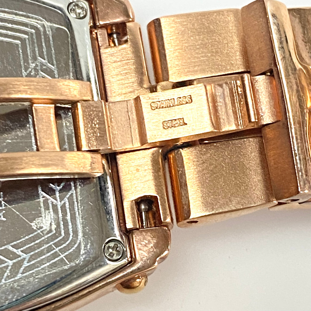 m749 Vintage Swiss Legend Quartz Stainless Gold Tone Tonneau Case Wrist Watch
