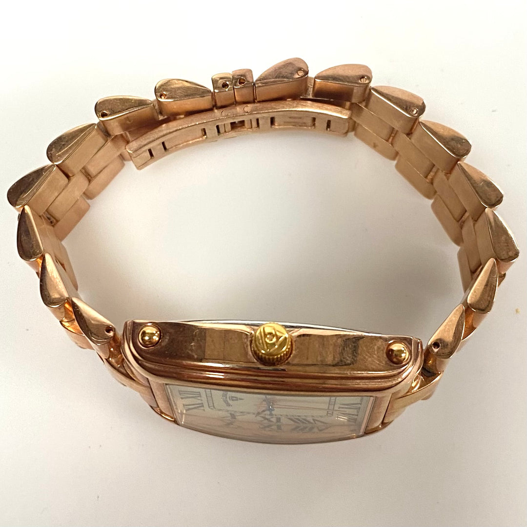 m749 Vintage Swiss Legend Quartz Stainless Gold Tone Tonneau Case Wrist Watch