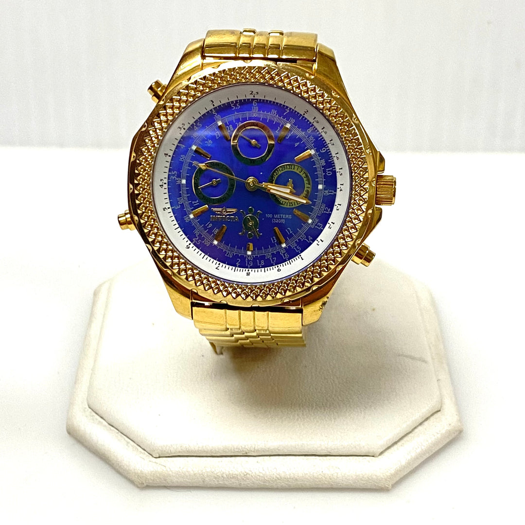 m750 Invicta Model 3655 Quartz Luxury Gold-tone Stainless Steel Men Wrist Watch