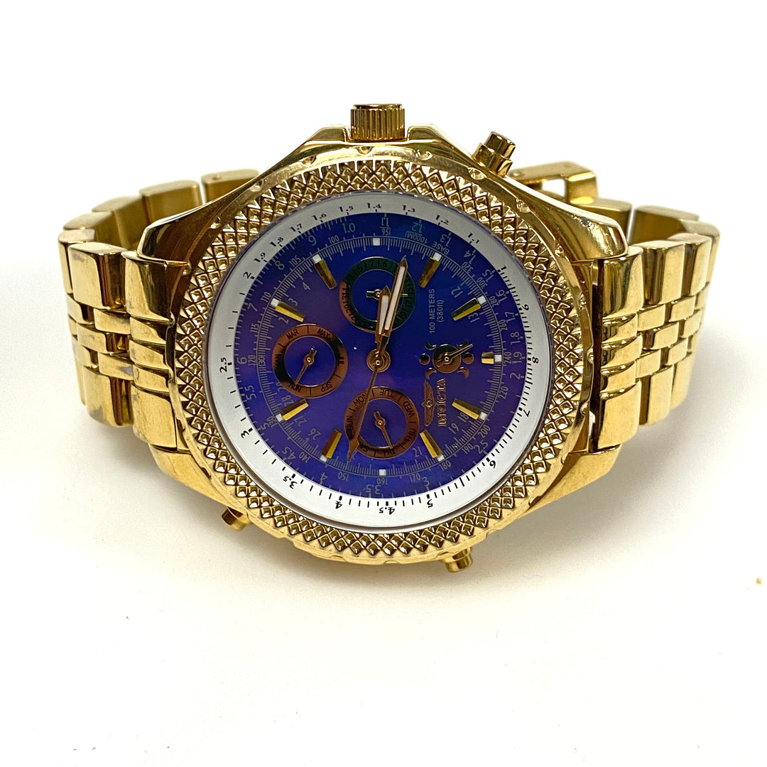 m750 Invicta Model 3655 Quartz Luxury Gold-tone Stainless Steel Men Wrist Watch