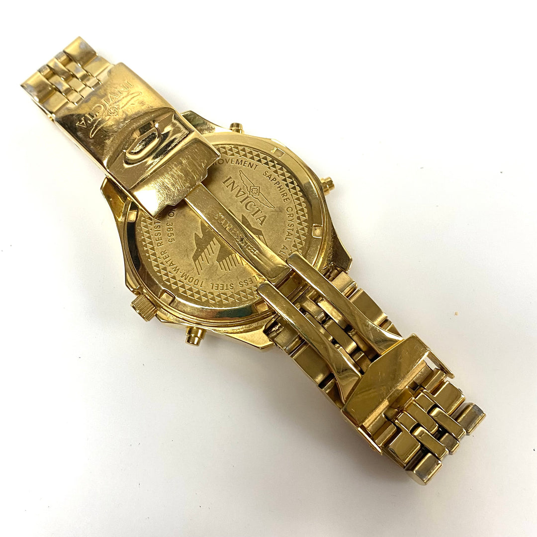 m750 Invicta Model 3655 Quartz Luxury Gold-tone Stainless Steel Men Wrist Watch