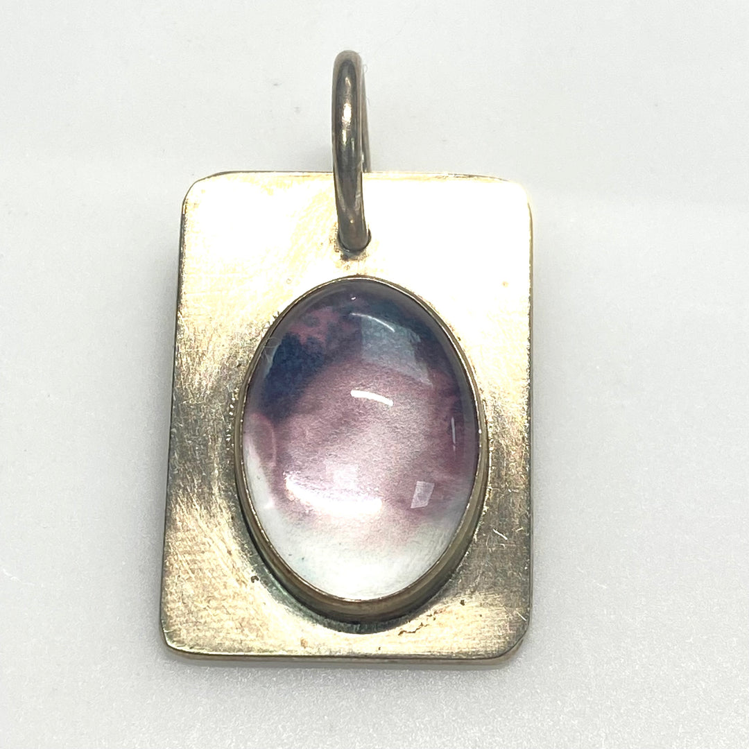 m754 Vintage 925 Sterling Silver Pendant With Infant Baby Picture Frame