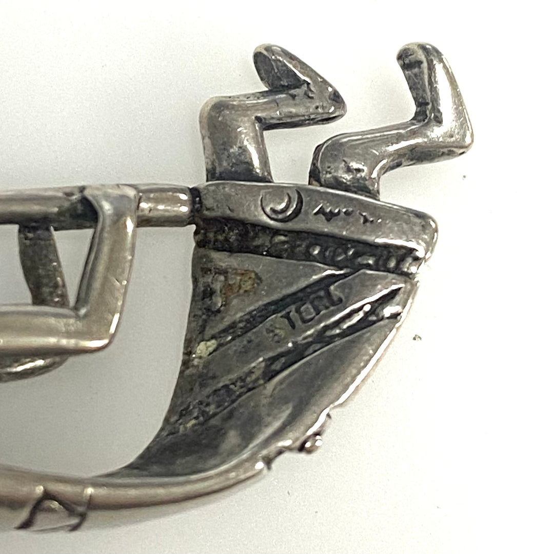 m755 Vintage Three-dimensional Sterling Silver Kokopelli Pendant Native American
