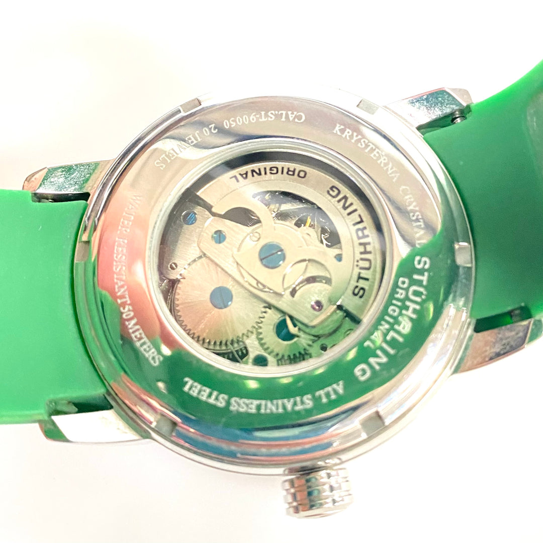 v783 Stührling Original Delphi Achilles 1078 Automatic Skeleton Wrist Watch