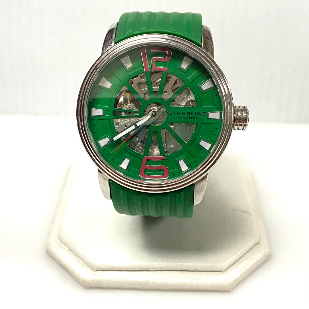 v783 Stührling Original Delphi Achilles 1078 Automatic Skeleton Wrist Watch