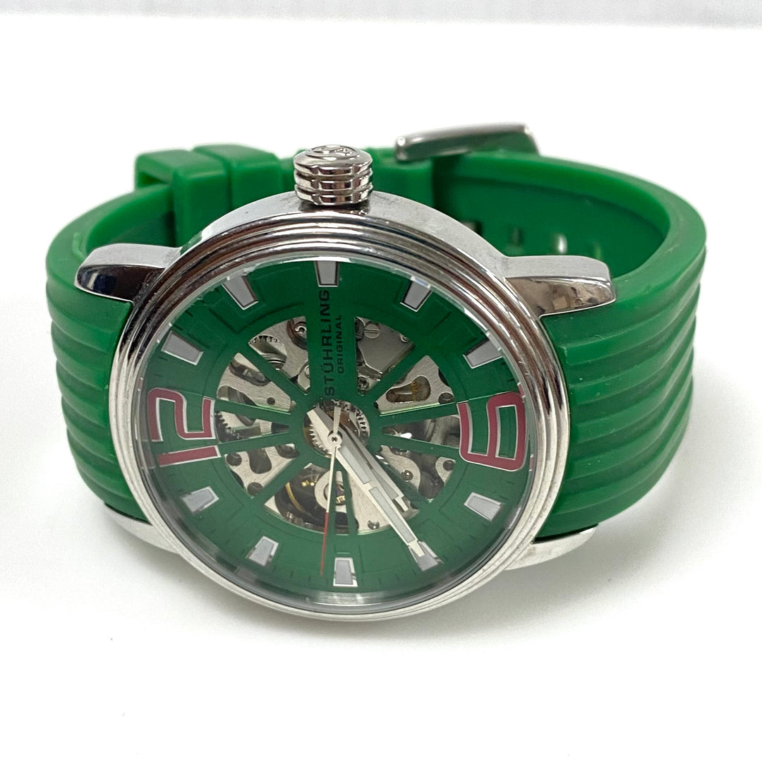 v783 Stührling Original Delphi Achilles 1078 Automatic Skeleton Wrist Watch