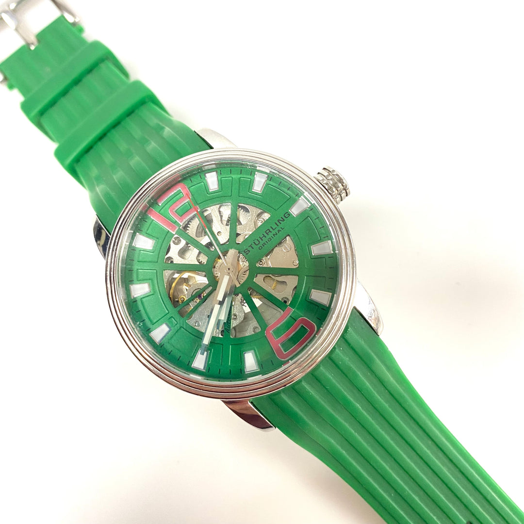 v783 Stührling Original Delphi Achilles 1078 Automatic Skeleton Wrist Watch