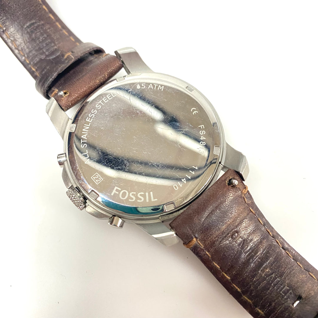 v784 Fossil Grant Chronograph Stainless Steel Men's Wrist Watch Model FS4813