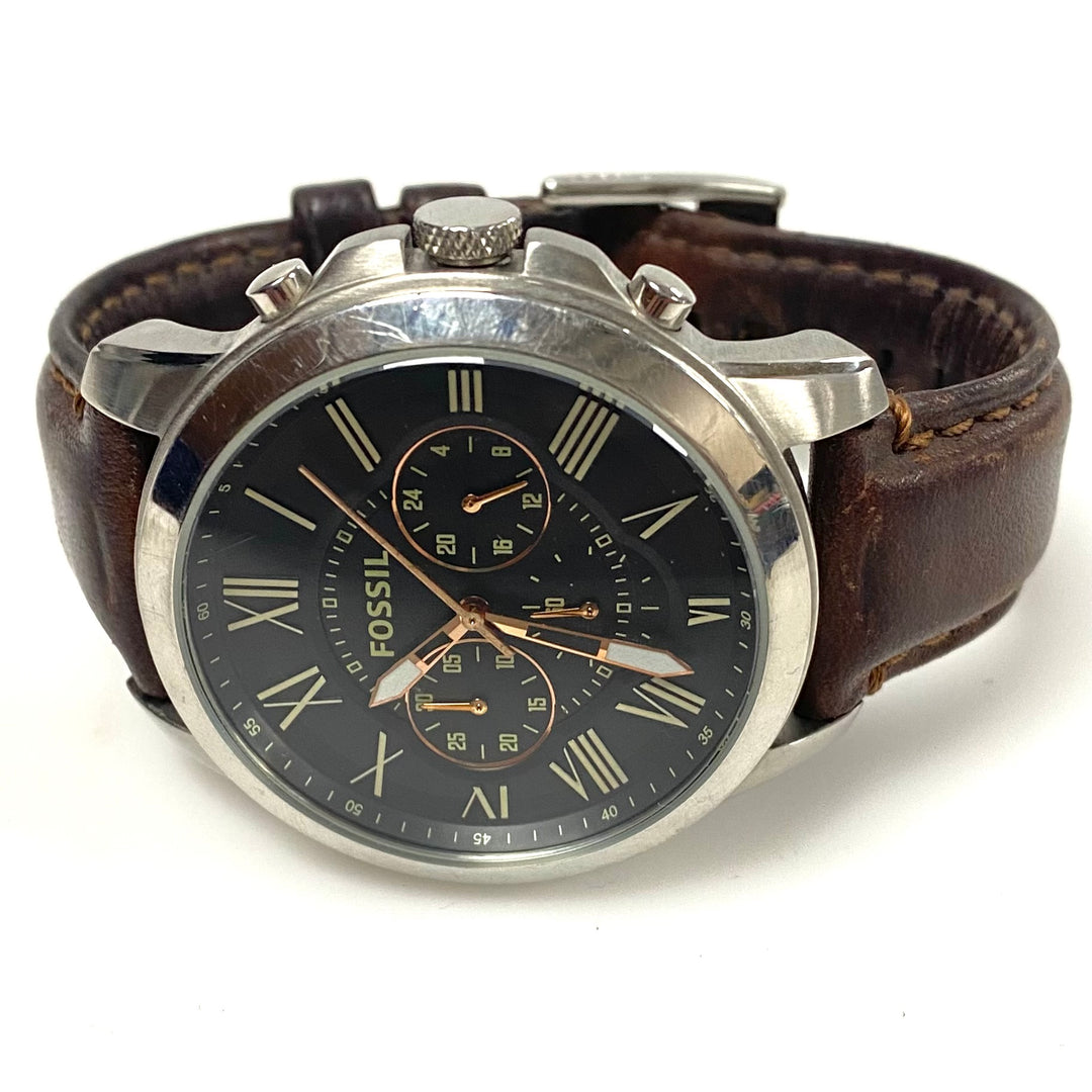 v784 Fossil Grant Chronograph Stainless Steel Men's Wrist Watch Model FS4813