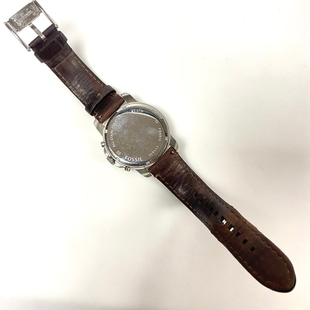 v784 Fossil Grant Chronograph Stainless Steel Men's Wrist Watch Model FS4813