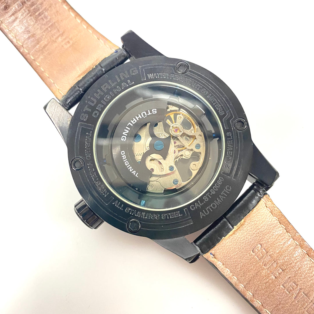 v785 Stührling Original Zolara 360 Sport Automatic Open Skeleton Wrist Watch