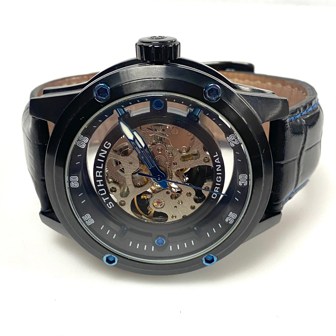 v785 Stührling Original Zolara 360 Sport Automatic Open Skeleton Wrist Watch