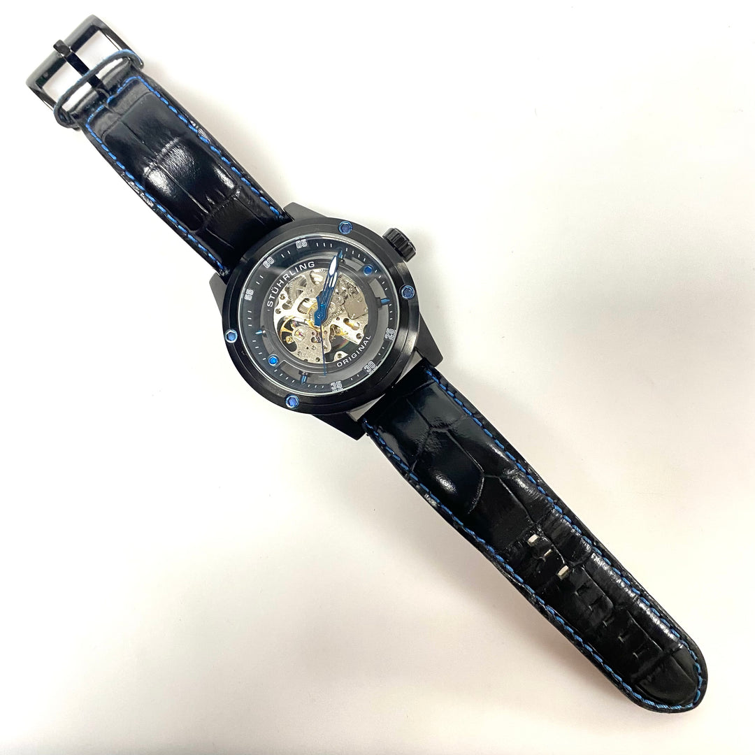 v785 Stührling Original Zolara 360 Sport Automatic Open Skeleton Wrist Watch