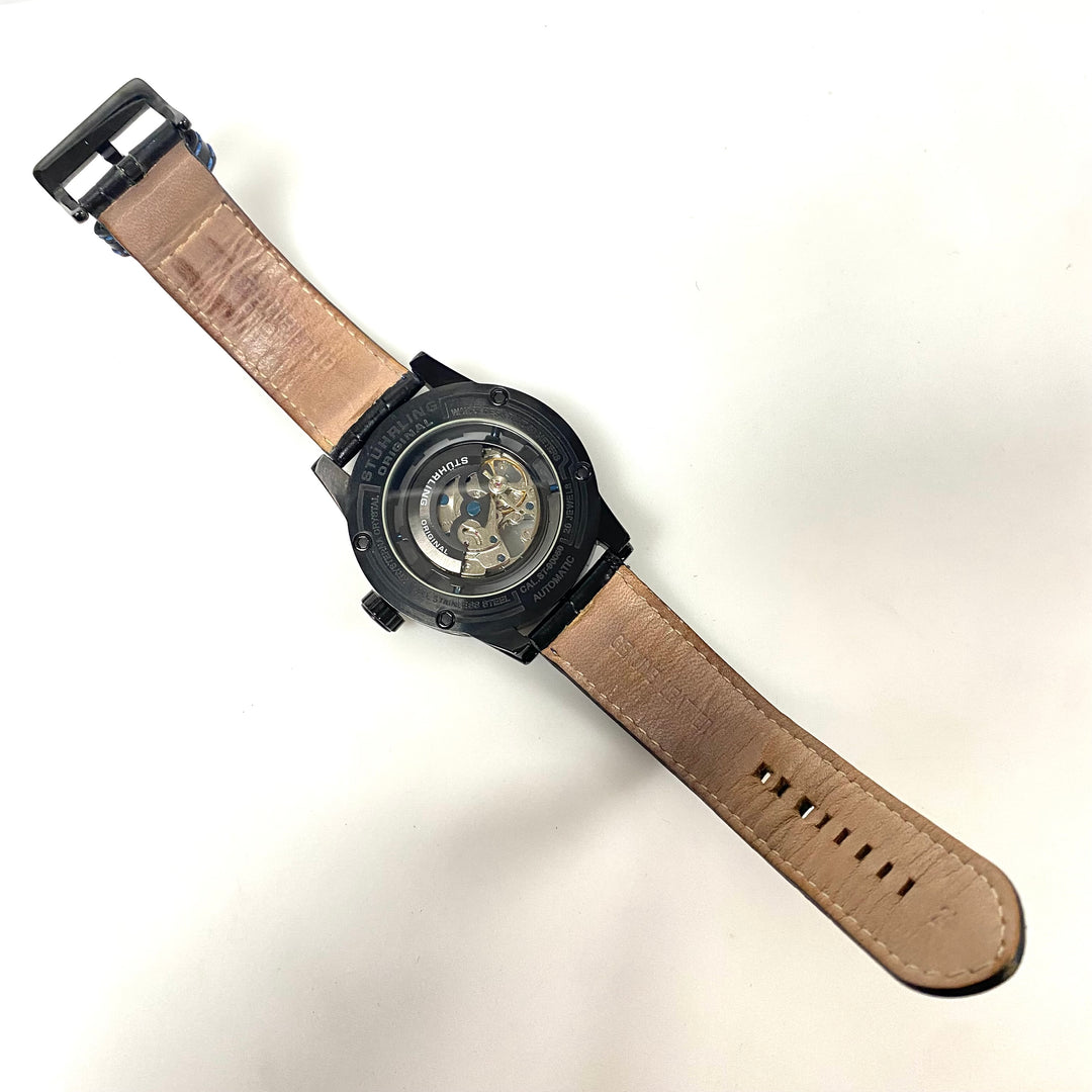 v785 Stührling Original Zolara 360 Sport Automatic Open Skeleton Wrist Watch