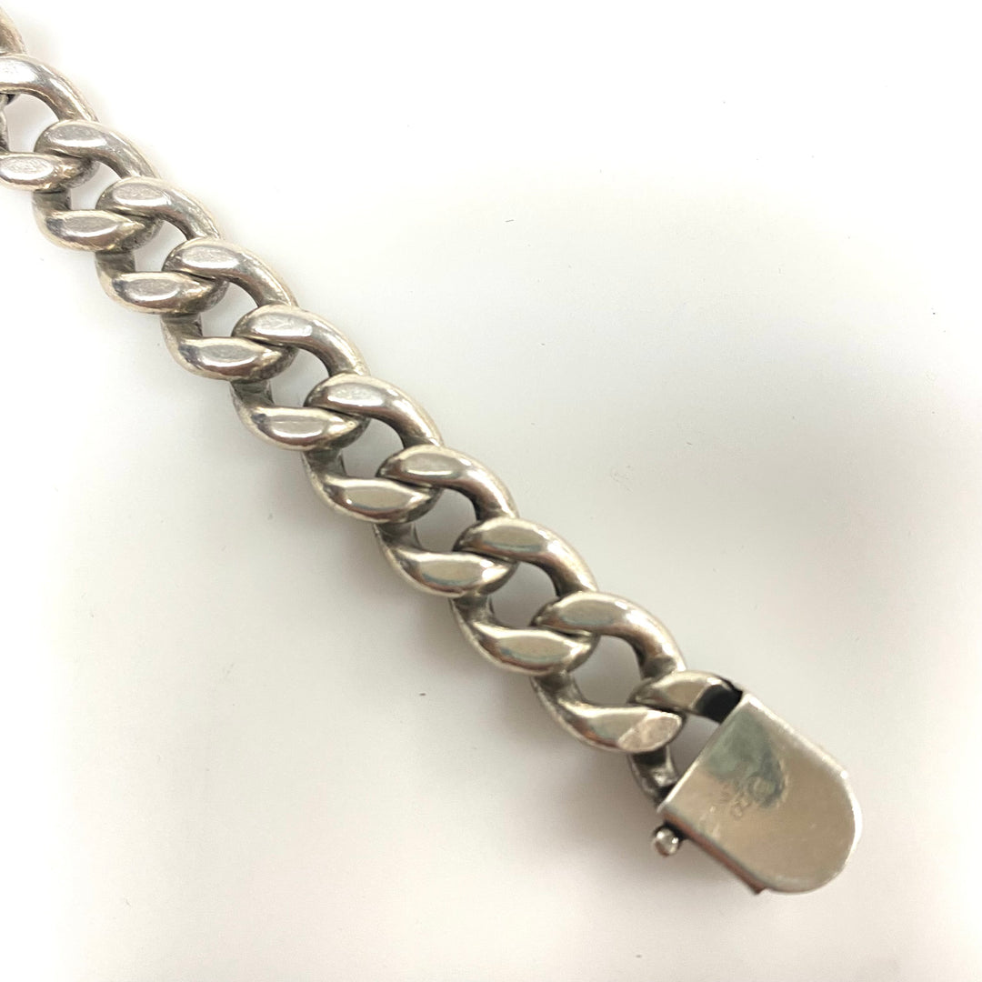 v788 Vintage Elco Sterling Silver Cuban/curb Link identification (ID) Bracelet