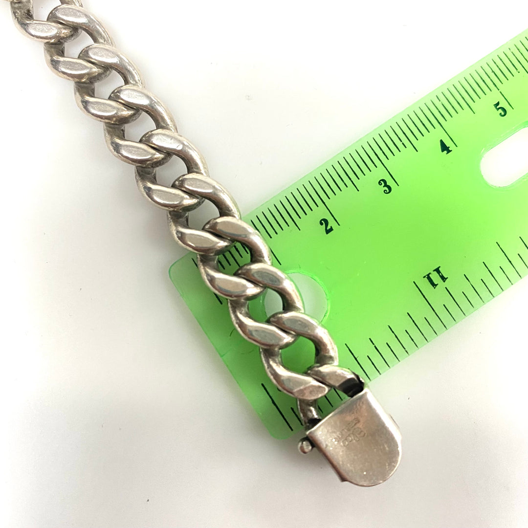 v788 Vintage Elco Sterling Silver Cuban/curb Link identification (ID) Bracelet