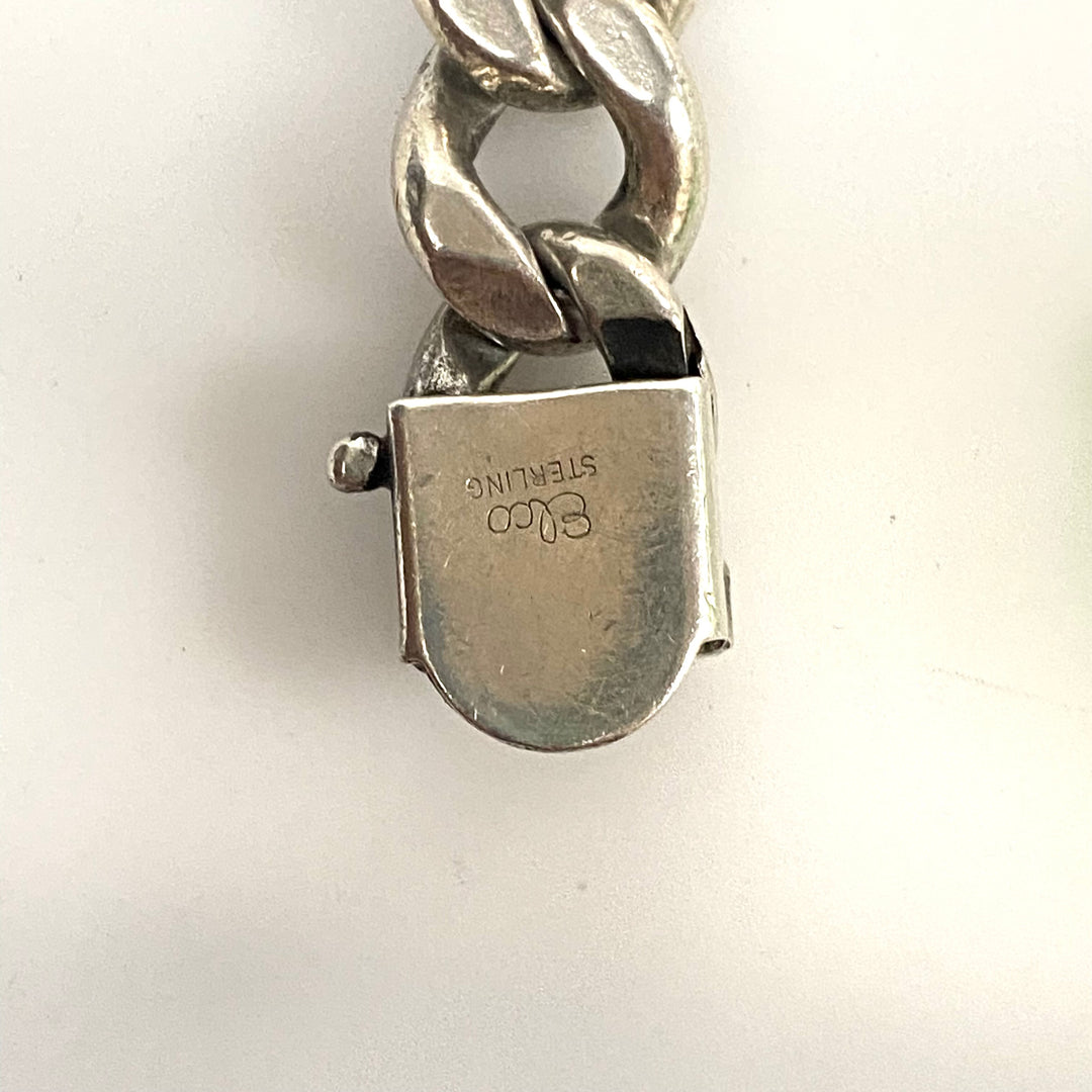 v788 Vintage Elco Sterling Silver Cuban/curb Link identification (ID) Bracelet